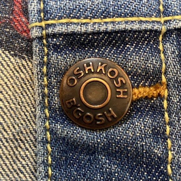 Osh Kosh B’gosh Girls/Boys Denim Jean Trucker Work Wear Snap Front Jacket Sz 10 - Picture 6 of 16
